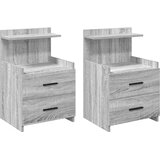  Noćni ormarići 2 kom s 2 ladice sivi Sonoma 40x36,5x62 cm | shoptok.hr