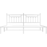  Metalni okvir za krevet s uzglavljem bijeli 193x203 cm | shoptok.hr