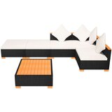 Poli 6-dijelna vrtna garnitura od poliratana s jastucima crna | shoptok.hr