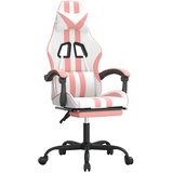  Igraća stolica s osloncem za noge bijelo-ružičasta umjetna koža | shoptok.hr