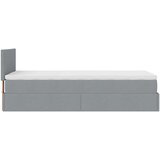  Otomanski krevet s madracem svijetlosivi 100x200 cm tkanine | shoptok.hr