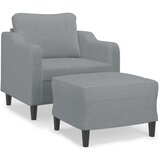 vidaXL Fotelja s tabureom svjetlosiva 60 cm od tkanine | shoptok.hr