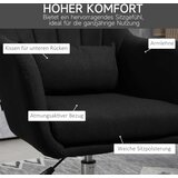  Okretna stolica uredska stolica s podesivom visinom poliester imitirajući lan metal 60 x 60 x 79-91 cm crna | shoptok.hr