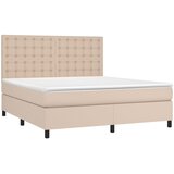  box spring madrac LED cappuccino 180x200cm umjetna koža | shoptok.hr