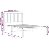  Metalni okvir za krevet s uzglavljem crni 100x200 cm | shoptok.hr