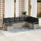  Set vrtne garniture od 8 dijelova sa svjetlosivim jastučićima od poli ratana | shoptok.hr