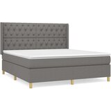  Box spring postelja z vzmetnico temno siva 160x200 cm blago, (20790411) | Shoptok.si