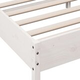 vidaXL Posteljni okvir z vzglavjem bel 90x200 cm trdna borovina | Shoptok.si