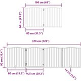 vidaXL Vrata za pse s vratašcima 10 panela sklopiva 800 cm drvo topole | shoptok.hr