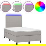 Maison Chic Box spring postelja - Vzmetna postelja z vzmetnico LED sv. siva 120x200 cm blago SL9422, (21901410) | Shoptok.si