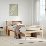 vidaXL Krevet s regalom za knjige bez madraca 90x200 cm od borovine
