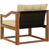  Set vanjskih sofa Čvrsto drvo akacije i Textilene Prirodna - Prirodno i bež Nagnuto | shoptok.hr