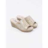 GOODIN Women's taupe wedge flip-flops | Shoptok.si