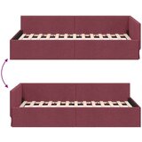 vidaXL Kutni okvir kreveta s uzglavljem boja crnog vina 90 x 200 cm | shoptok.hr