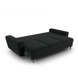 Cosmopolitan Design Črna žametna raztegljiva sedežna garnitura s prostorom za shranjevanje 235 cm Kyoto – | Shoptok.si