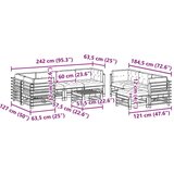  Vrtna dnevna garnitura 10 pcs Voščeno rjava Trdna borovina, (5000271812) | Shoptok.si
