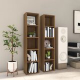 The Living Store Omarica za CD-je 2 kosa rjavi hrast 21x16x93,5 cm inžen. les - Omarica Za CD-je, (21434975) | Shoptok.si
