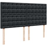 vidaXL Otomanski posteljni okvir z vzmetnico črn 160x200 cm um. usnje | Shoptok.si