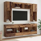 vidaXL Set omare za televizijo na steni 6 pcs Star les Konstruiran les - - Rjava - 92.77 - 197 x 30 x 60,5 cm - 2025--Uvoz_2 | Shoptok.si