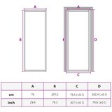 Sobna vrata tanka zlatna 76x201,5 cm kaljeno staklo i aluminij | shoptok.hr