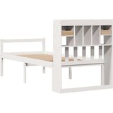  Knjižna postelja brez vzmetnice bela 90x190 cm trdna borovina, (5000124067) | Shoptok.si
