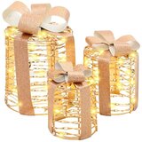 vidaXL Dekoracija Poklon Kutije 3 pcs Topla bijela PET | shoptok.hr