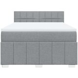 vidaXL Box spring postelja z vzmetnico svetlo siva 140x200 cm blago | Shoptok.si