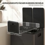  2 x 28 L dvostruke kante za otpad otvaranje na pedalu lako se čiste nehrđajući čelik plastika crna | shoptok.hr