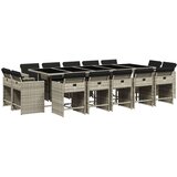  15-dijelni vrtni blagovaonski set s jastucima svijetlosivi | shoptok.hr