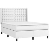  Box spring s madracem LED bijeli 140x200 cm umjetna koža | shoptok.hr