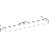 Stolna Mizna plošča z naravnim robom 180x30x3,8 cm trden mangov les, (21411940) | Shoptok.si