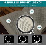GABORISH Ročna povečevalna lupa z 37 LED lučkami - 10X/20X/45X povečava | Shoptok.si