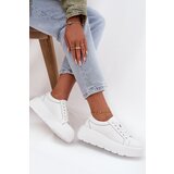EVENTO Leather Sneakers On Chunky Platform White Sylvessa | shoptok.hr