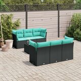  7-dijelni set vrtnih sofa od poliratana s jastucima crni | shoptok.hr