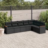vidaXL 7-dijelni set vrtnih sofa od poliratana s jastucima crni | shoptok.hr