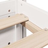  Posteljni okvir z vzglavjem bel 75x190 cm trdna borovina, (21304270) | Shoptok.si
