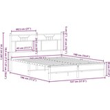 vidaXL okvir kreveta bez madraca smeđi hrast 140x190 cm izrađeno drvo | shoptok.hr