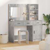 vidaXL Set od 2 Betonski sivi MDF 80 cm Ogledalo Toaletni stol Cijene