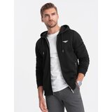 Ombre Men's unbuttoned hooded sweatshirt - black Cijene