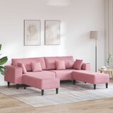 SOFA 3 pcs Ružičasta 250 x 188 x 76 cm Baršun | shoptok.hr
