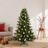  Umjetno božićno drvce s kuglicom 150 cm 150 LED lampica - 150 cm s LED-ima i ružičastim lopticama | shoptok.hr