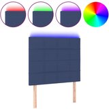 Maison Chic LED Posteljno vzglavje - Vzglavna omarica - Nočna omarica modro 90x5x118/128 cm blago, (21710123) | Shoptok.si