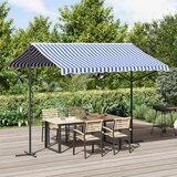 vidaXL Samostojeća tenda plavo-bijela 300 x 300 cm od tkanine i čelika | shoptok.hr