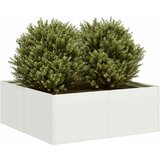 Maison Chic Cvetlični Lonec - Cvetlično korito Bela 80x80x30 cm Jeklo, (21789060) | Shoptok.si