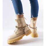 Gemre Beige Bowling Chain Boots | Shoptok.si