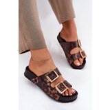 Zaxy Fragrant Women's Slippers With Buckles Leopard Brown | Shoptok.si