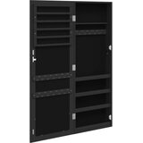  Zidni ormarić za nakit s ogledalom crni 37,5 x 10 x 106 cm | Eponuda.ba