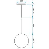 Toolight Stropna viseća svjetiljka staklena kugla 20cm APP1684-1CP | shoptok.hr