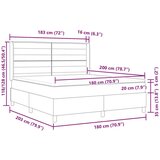  Krem Box Spring Krevet s Madracem 180x200 cm Tkanina | shoptok.hr