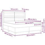  Krem Box Spring Postelja z Blazino, 180x200 cm Tkanina, (22050973) | Shoptok.si
